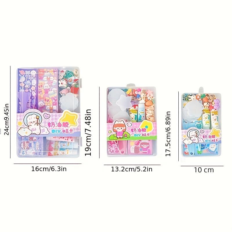 44/84/104pcs Cartoon Guka Cream Gum Boxed Stickers Set for Girls Doll House Transparent Acrylic Sticker DIY Background Board Set