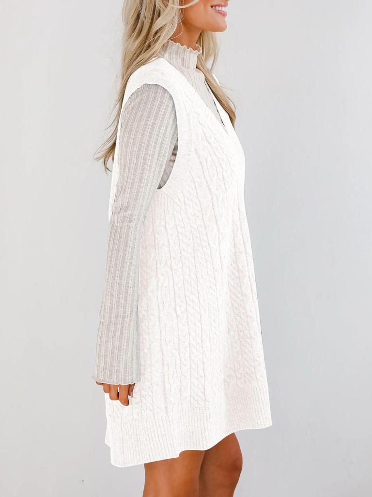 2025 Women's European & American Knit Vest Dress - Casual Sweater Strap Style