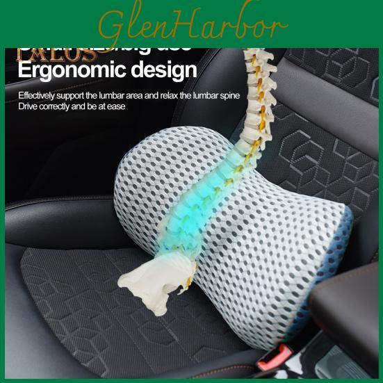 Ergonomisches Lendenwirbel-Stütz-Memory-Schaum-Kissen Atmungsaktives Netz Kissen zur Linderung von Schmerzen im unteren Rücken Bürostuhl Sofa Autositz Liegesessel Bett Rückenstütze