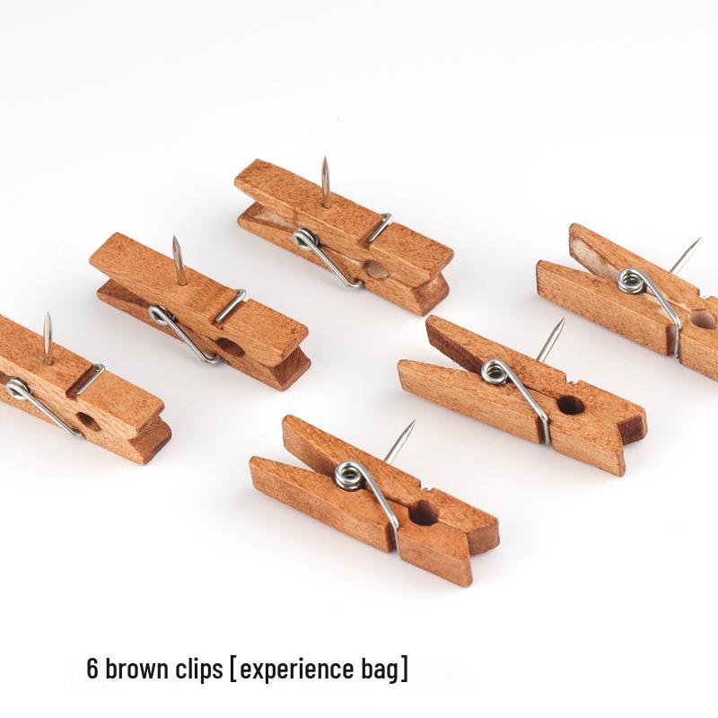 Creative Wooden Push Pin Clips for Felt, Cork Boards, Photo Walls, Message and Bulletin Boards - Perfect for Fixing Photos and Notes.