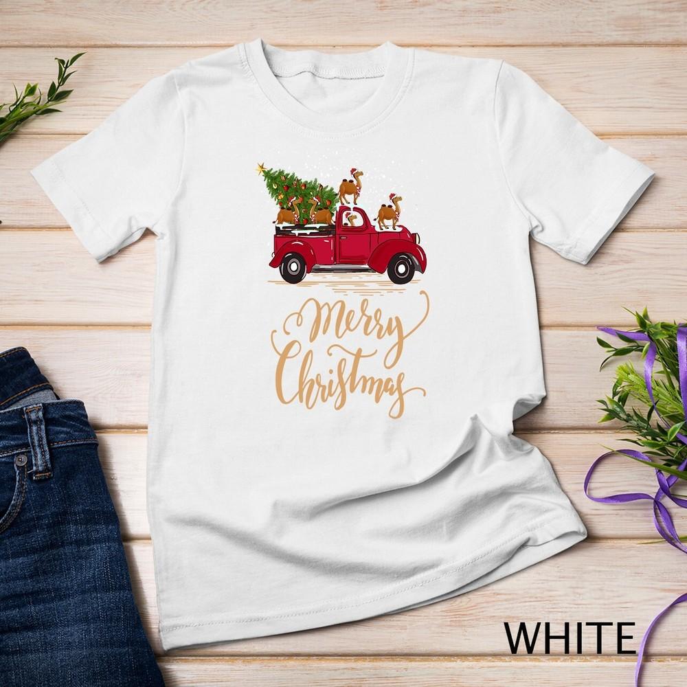 Funny Camel Driving Christmas Tree Truck Camel Christmas Unisex T-shirt