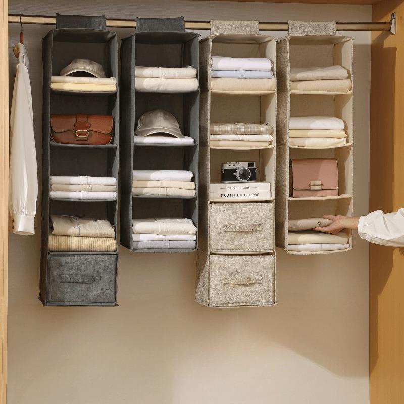 Multifunctional Foldable Hanging Storage Bags Closet Space Saving Multi Layer Organizer for Clothes Accessories and More