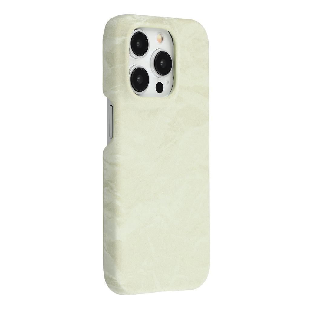 For iPhone 14 Pro Max Case Velvet Texture Leather + PC Phone Back Cover