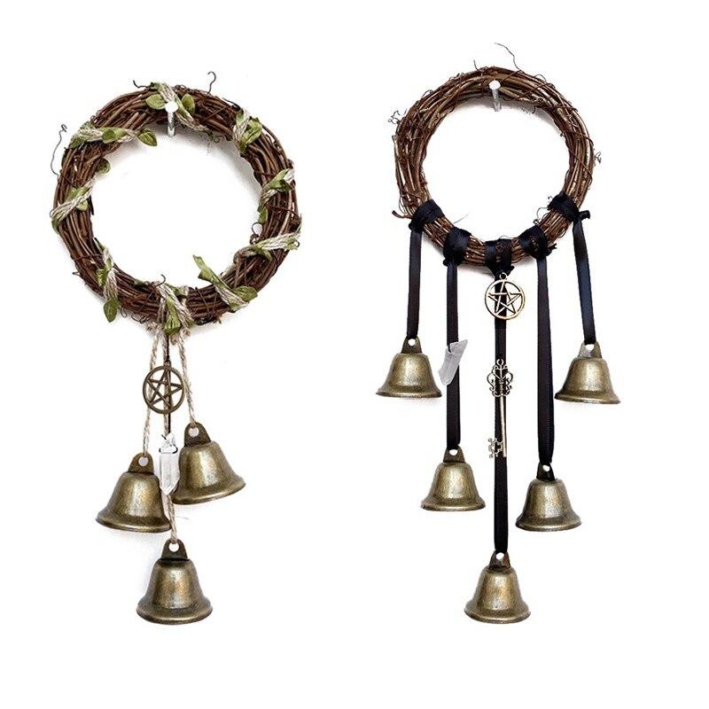 Wall-hung Door Handles Wind Chime Rattan Rings Pray for The Blessing of Bell Witch Wind Chimes