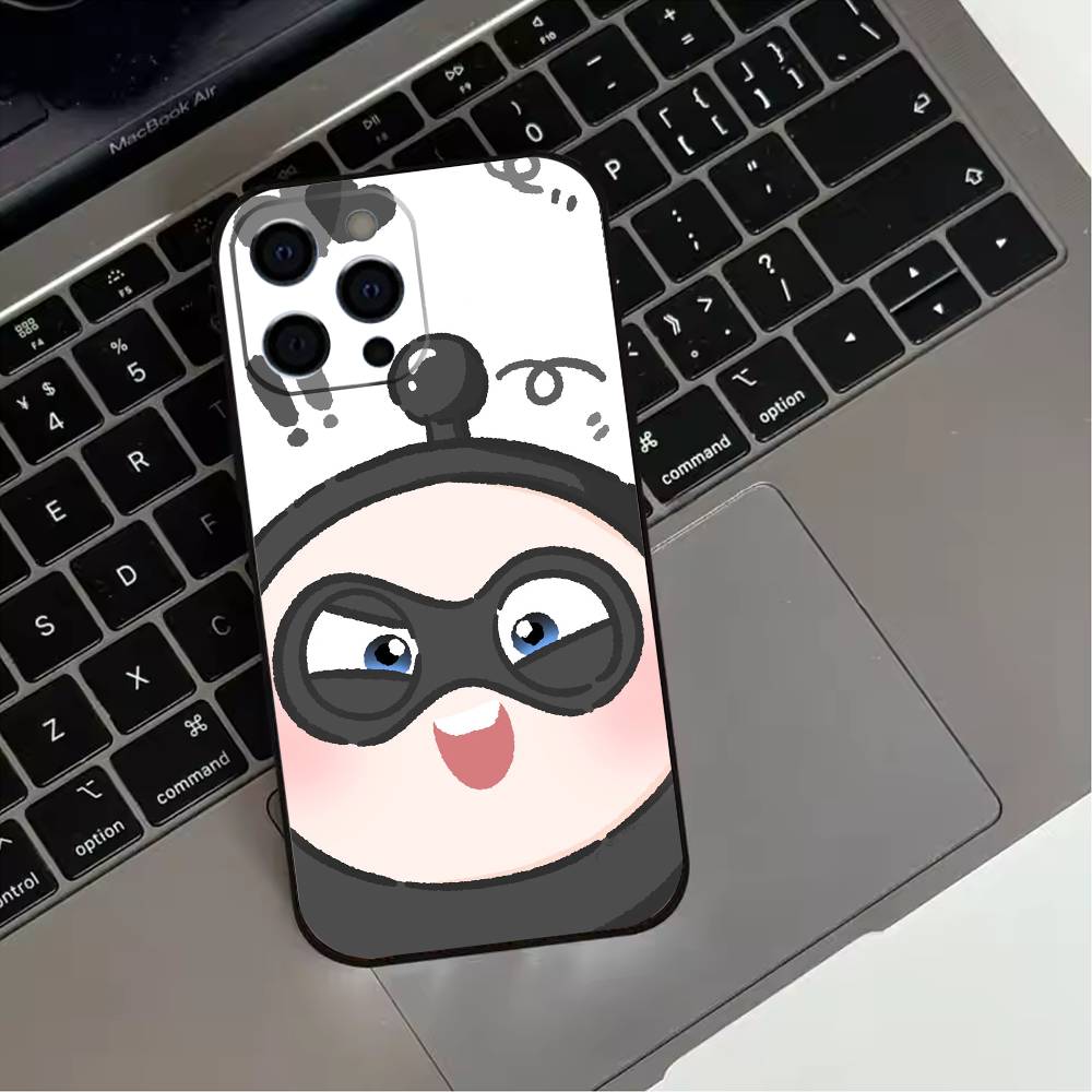 

Cute E-Eggy P-Party-EP Phone Case For iPhone 17,16,15,14,13,12,11 Plus,Pro Max,XS,Soft Silicone Black Cover iPhone16e