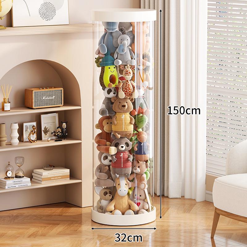 Large Capacity Transparent Toy Storage Bucket for Dolls and Plush Toys