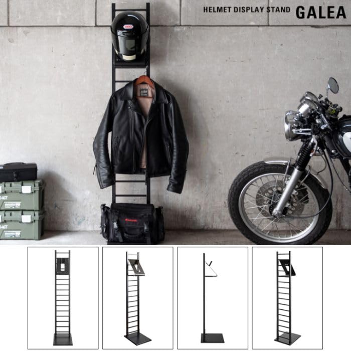 GALEA Helmet Storage Miyatake Seisakusho Stand/Rack, Full-Face/Half-Helmet Stand, Steel, HST-1620, (White)