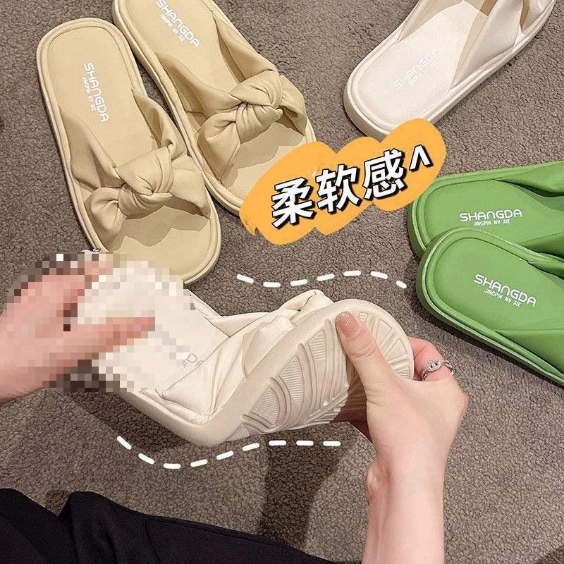 Super Soft Stepping On Shit Slippers Women Wear Foreign Style Cute Summer One-word Shoes Ins Niche Design Sense