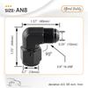 2 STK AN3 AN4 AN6 AN8 AN10 AN12 Hun til 3AN-12AN Hann 90 Graders Flare Svingbar Slangekobling Adapter Svart Aluminium Anodisert