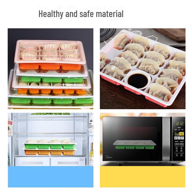 WSM-15JZ Einweg-Grüne Kunststoff-Teigtaschenbox mit 15 Fächern