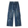 JYL Men's Flare Jeans Spring American Zip Straight High-Street Vibe Denim Pants