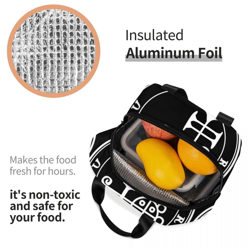 Demon Buer Seal Insulated Lunch Bag for Women Kids Portable Food Boxes Thermal Lunch Box Tote