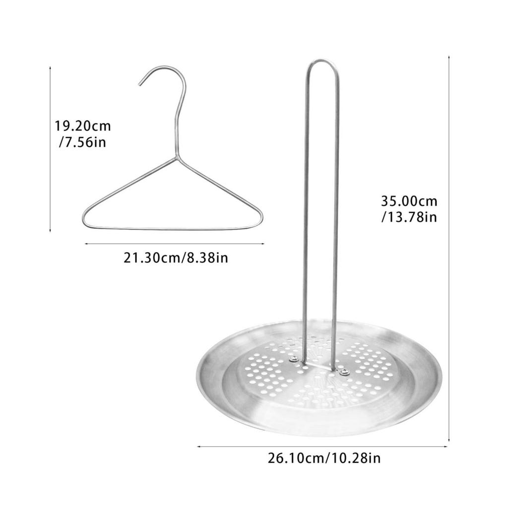 Turkey Fryer Stand Kit Culinary-Grade Vertical Game Bird Rack with Lifter Hook