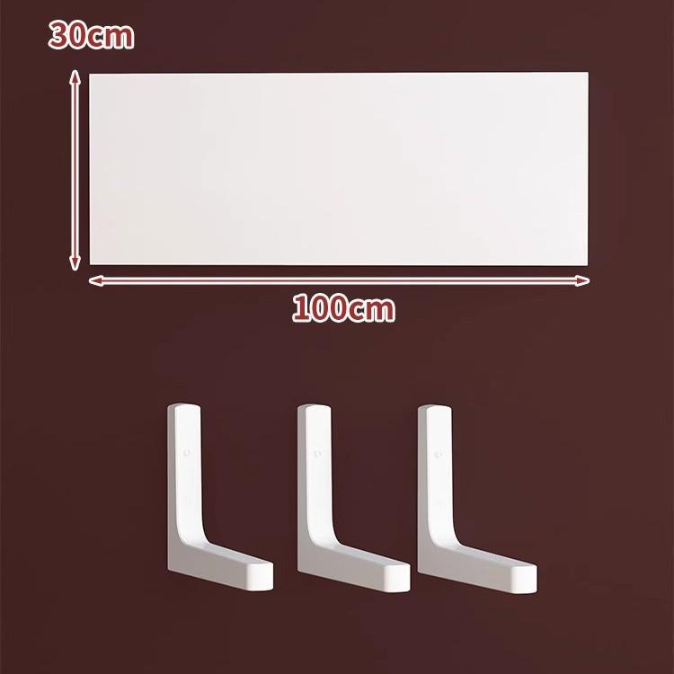 Paint-Free Floating Wall Shelf: Wooden Wall-Mounted Bookshelf and Storage Plank