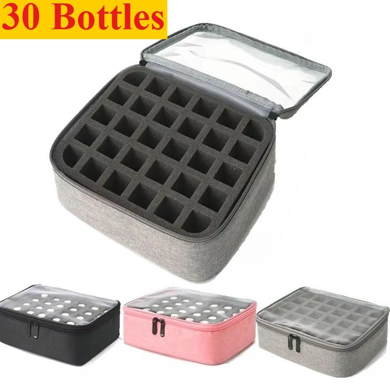 30 Bottles Nail Polish Storage Bag Multi-color Portable Hand-held Large Cosmetic Bag Holds Up To 30 Bottles 15 Ml Nail Tool