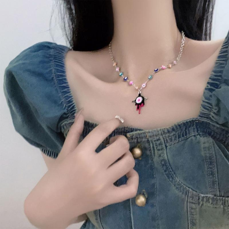 Evil Eye Necklace Evil Eye Ear Pins Sweet and Fashionable Alloy Accessories Evil Eye Jewelry for Party Wedding Daily