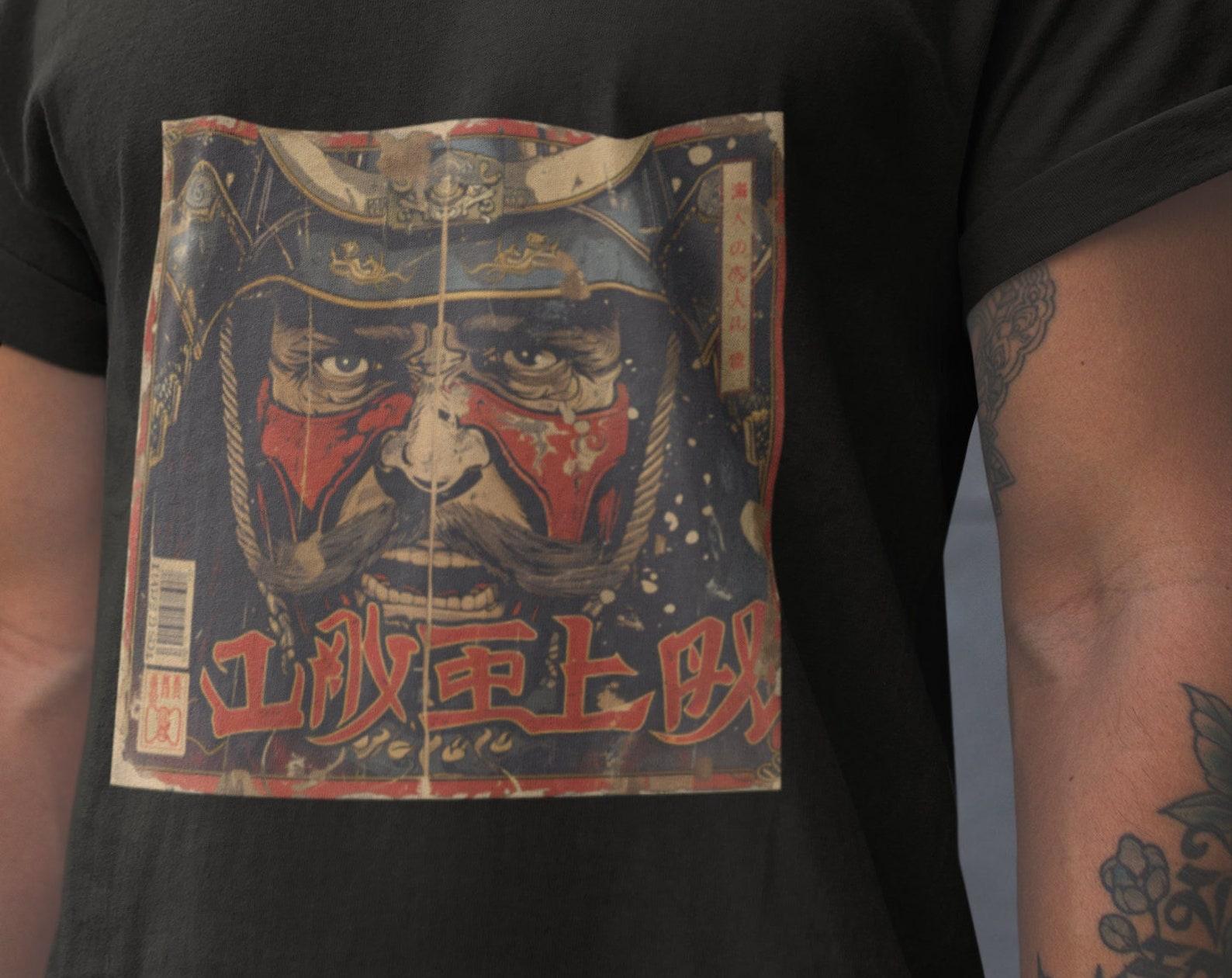 Vintage Japanese Samurai T-Shirt: Edo Comic Book Design 3XL