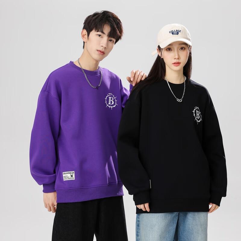 Fengxun Unisex Locker geschnittenes bedrucktes Rundhals-Sweatshirt