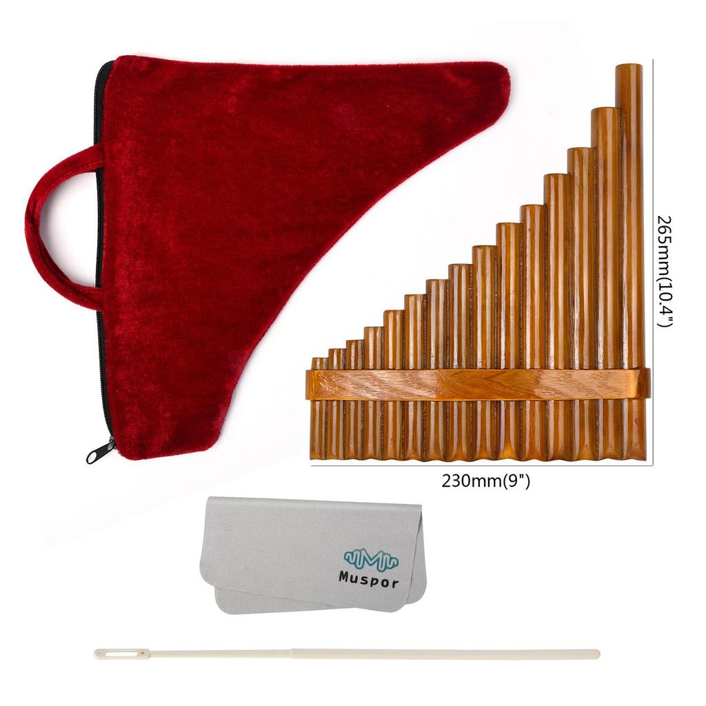 Pan Pipes Flute Key 1 Set Woodwind Curved Peruvian Tube Romanian Panpipe Bamboo Flute Set Flute for Beginner