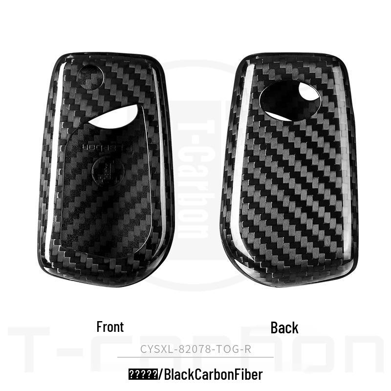 True Carbon Fiber Key Shell Cover for Toyota Highlander, Levin, and Corolla Folding Key