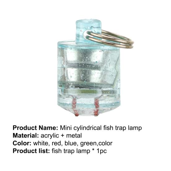 Fish Trap Light Mini Cylindrical LED Three Color Flashing Fishing Lamp for Angling