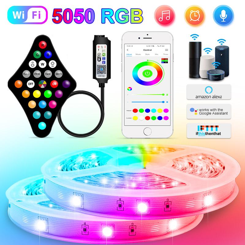 30M Led Strip Light RGB 5050 Waterproof APP Remote Control Bedroom Atmosphere Lighting Neon Lights LED Flexible Ribbon Tape for TV Backlight