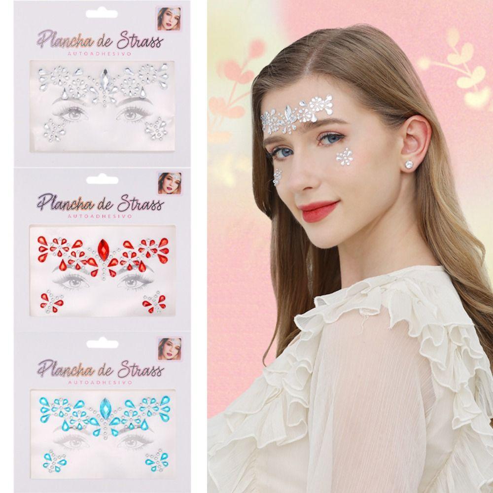Glitter Facial Rhinestone Stickers Colorful Rhinestone Eye Shadow Eyebrow Stickers  Make Up