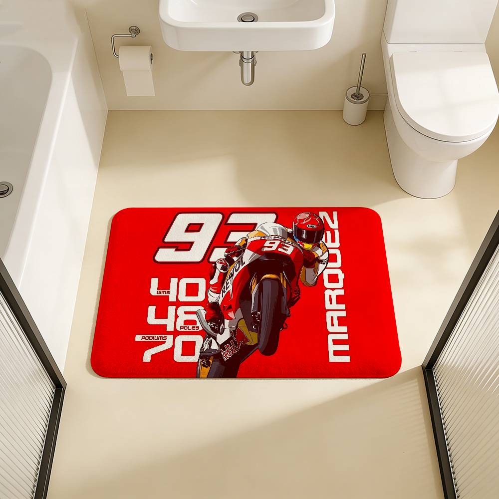 M-Marquezs 93 Logo Room Mats Anti-slip Absorb Water Long Strip Cushion Bedroon Mat Household Carpets