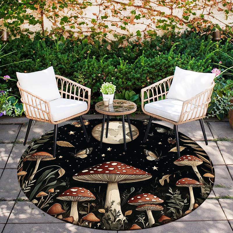 Forest pattern round rug,Carpet Rug for Living Room Bedroom Sofa Playroom Decor,Non-slip Floor Mat,Holiday Gifts and Birthday Gifts