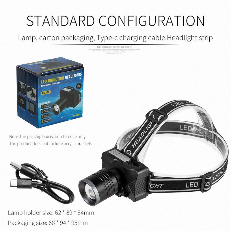 Rechargeable Portable Headlamp Super Bright Flashlight Light Waterproof Emergency Camping Cycling Searching LED Headlight
