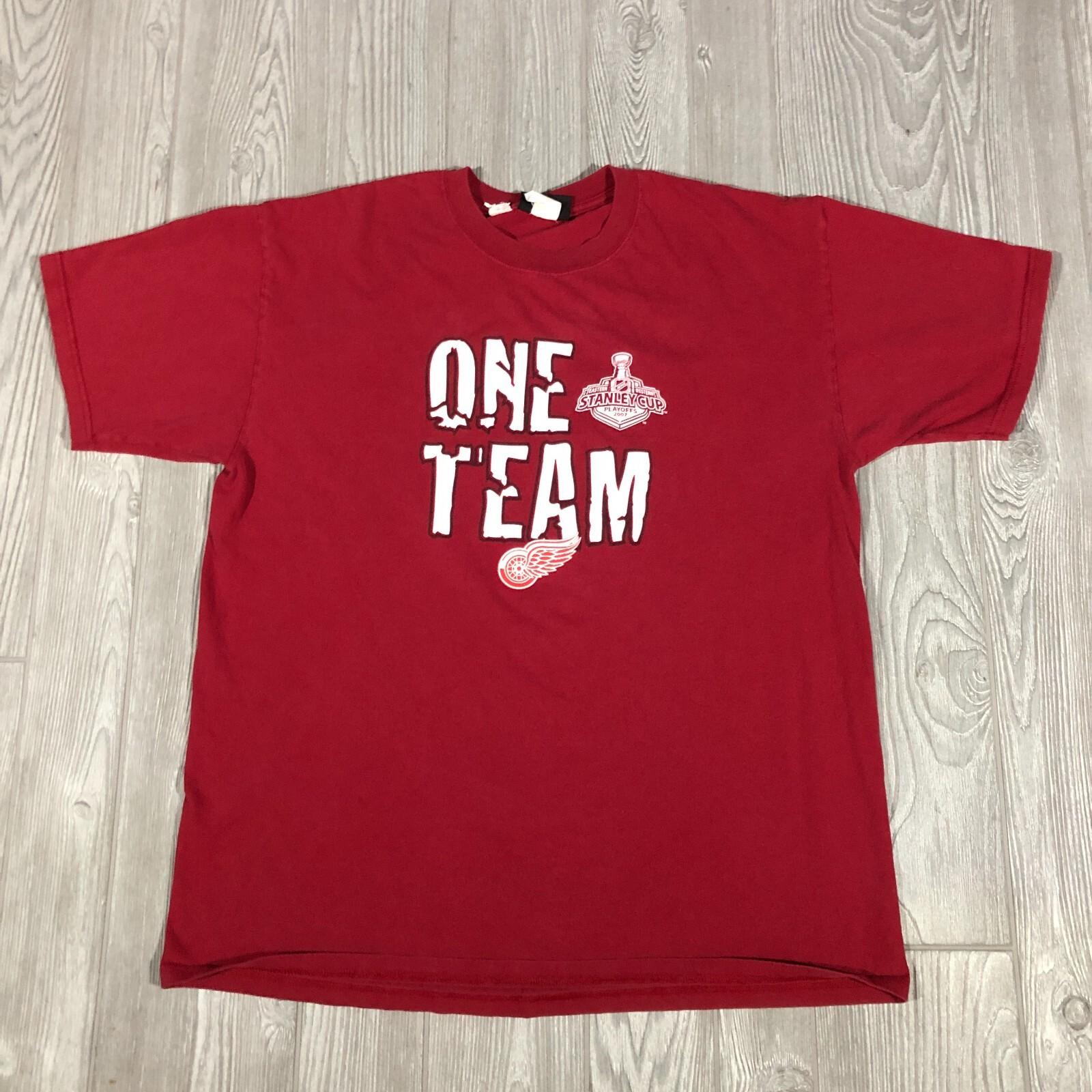 Detroit Red Wings Shirt Mens XL Red 2007 Stanley Cup Champs Vintage Y2K NHL 2734 XXXL