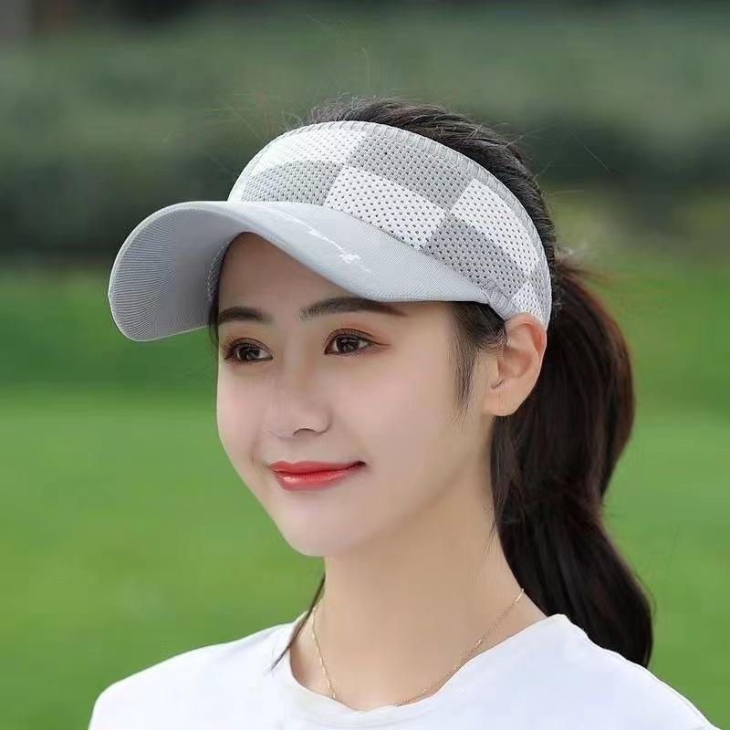 Visor Plus Long 10CM Brim Ponytail Baseball Cap Women Summer Knitted Breathable Golf Beach Hat For Outdoor Sports Empty Top Hat