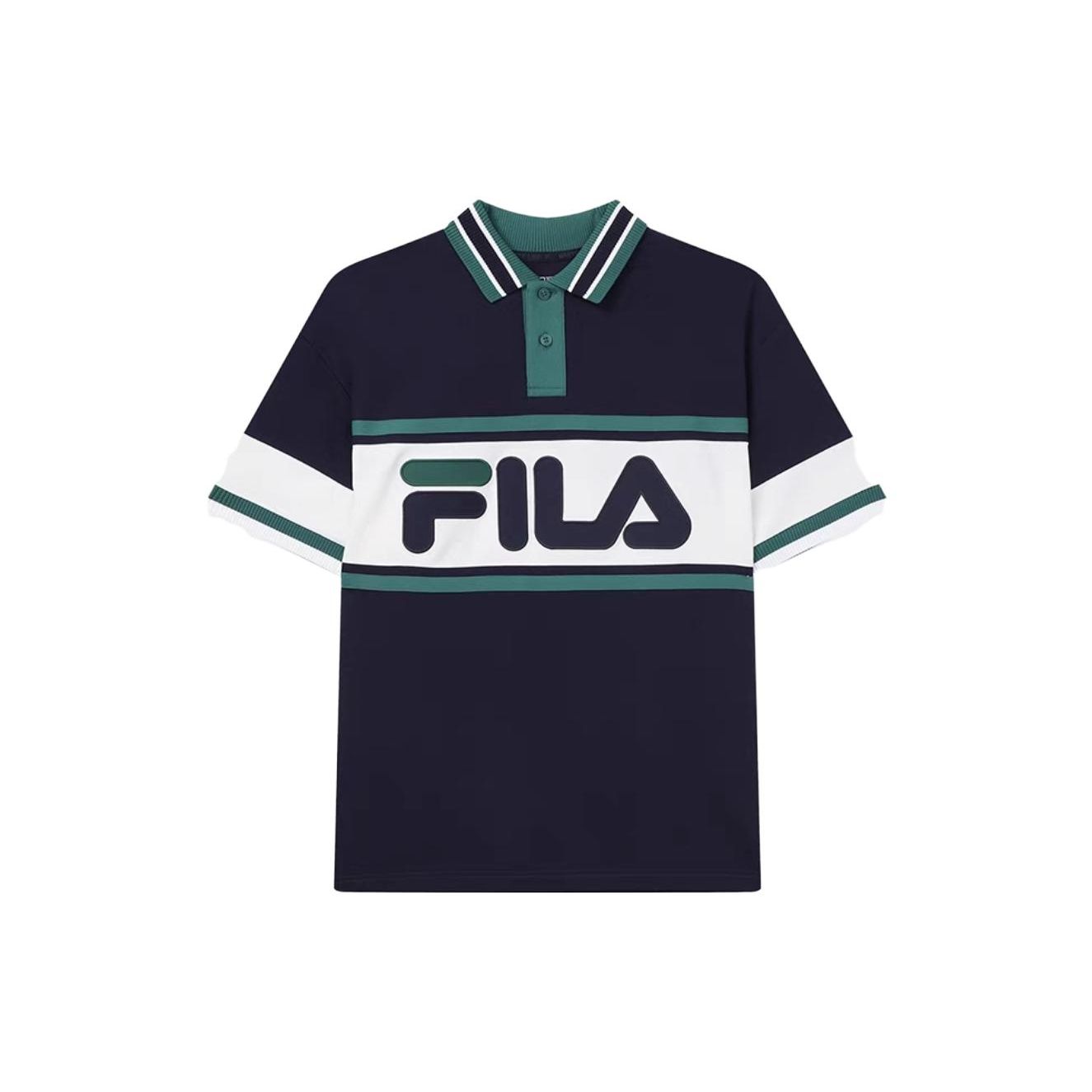 

FILA Minimalist Polo Shirt American Vintage Dopamine Letter Print Tennis Short Sleeve T-Shirt Men Tops Secret-Mirror-Blue F11M339113FDB XL