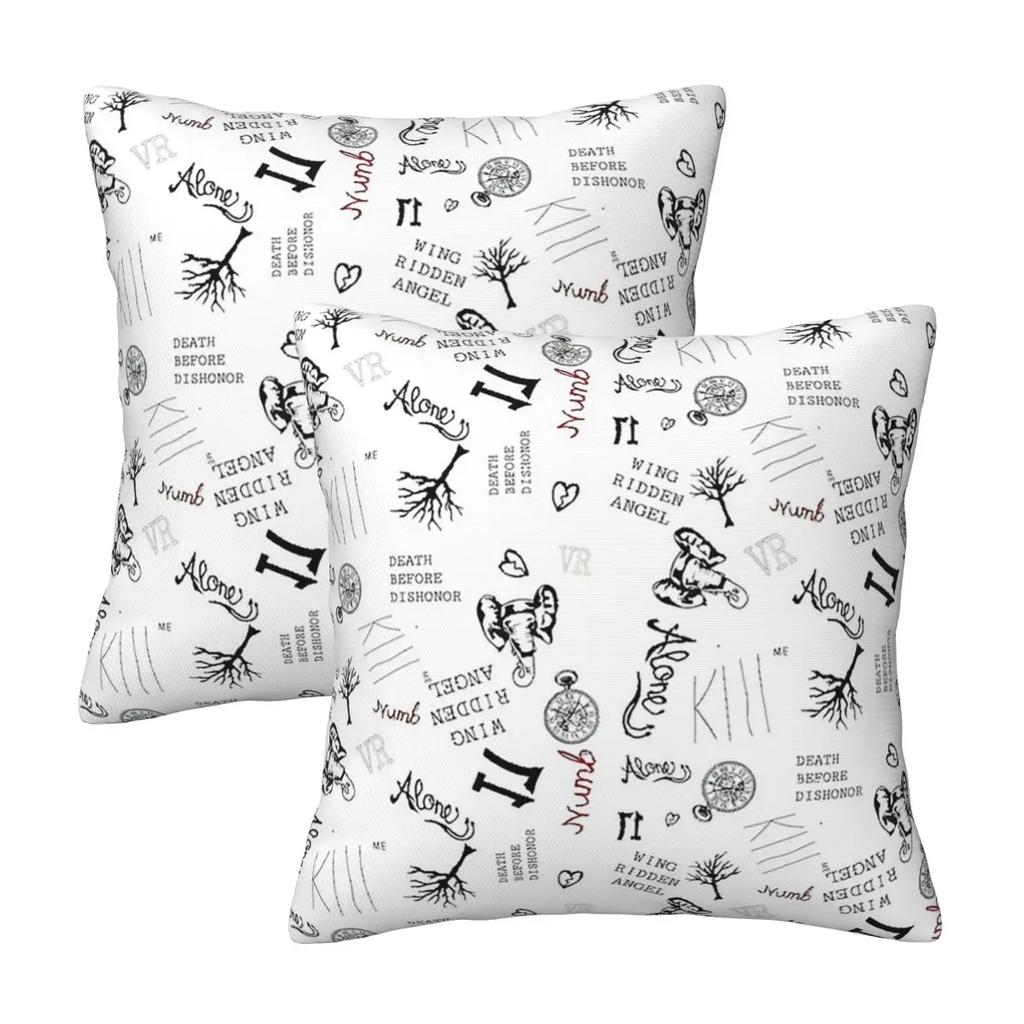 Xxxtentacion Tree Tattoo Design 2 Pcs Square Pillowcase Pillow Cover Cushion Zip Decorative Throw Pillow For Home Living Room