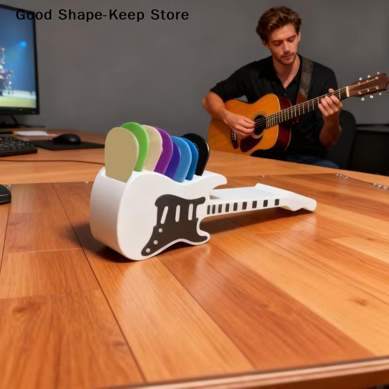 10-Slot Guitar Pick Holder Plastic Guitar Pick Organizer Space-Saving For Guitar Shape Electric, Acoustic, Classical Guitars