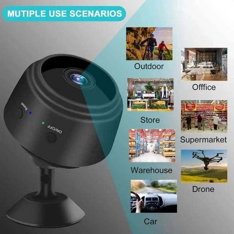 A9 Minikamera WiFi Trådløs overvåking Sikkerhetsbeskyttelse Fjernskjerm Videokameraer Videoovervåking Smart Home