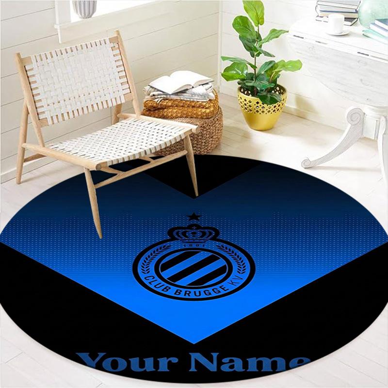 Club Brugge Kv Crest Custom Name Round Area Rug Carpet Rug For Living Room Bedroom Sofa Playroom Decor Nonslip Floor Mat
