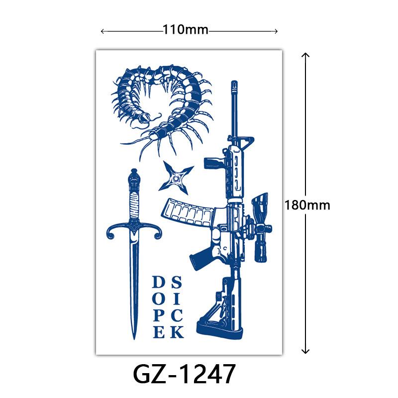 Herbal Tattoo Stickers, Juice Tattoo Stickers, Semi-Permanent English Letter Tattoo Stickers Tattoo