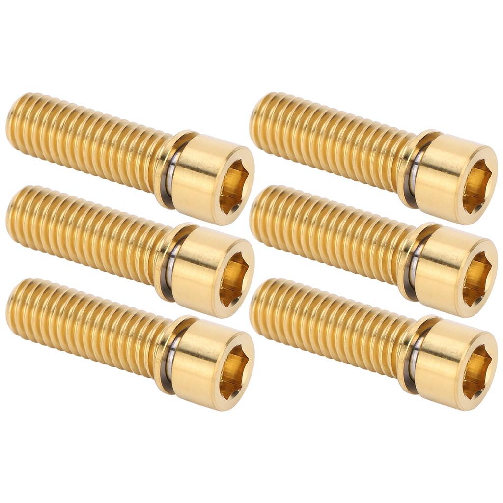 6pcs M8x25mm Headset Stem Screw Handlebar Bolt Titanium Alloy Bicycle Spare Part AccessoryGolden