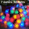 5/7M Solar Flower Shape String Lights Outdoor Led Waterproof Garden Christmas Party Decor Led Solar Rose Colorful String Light