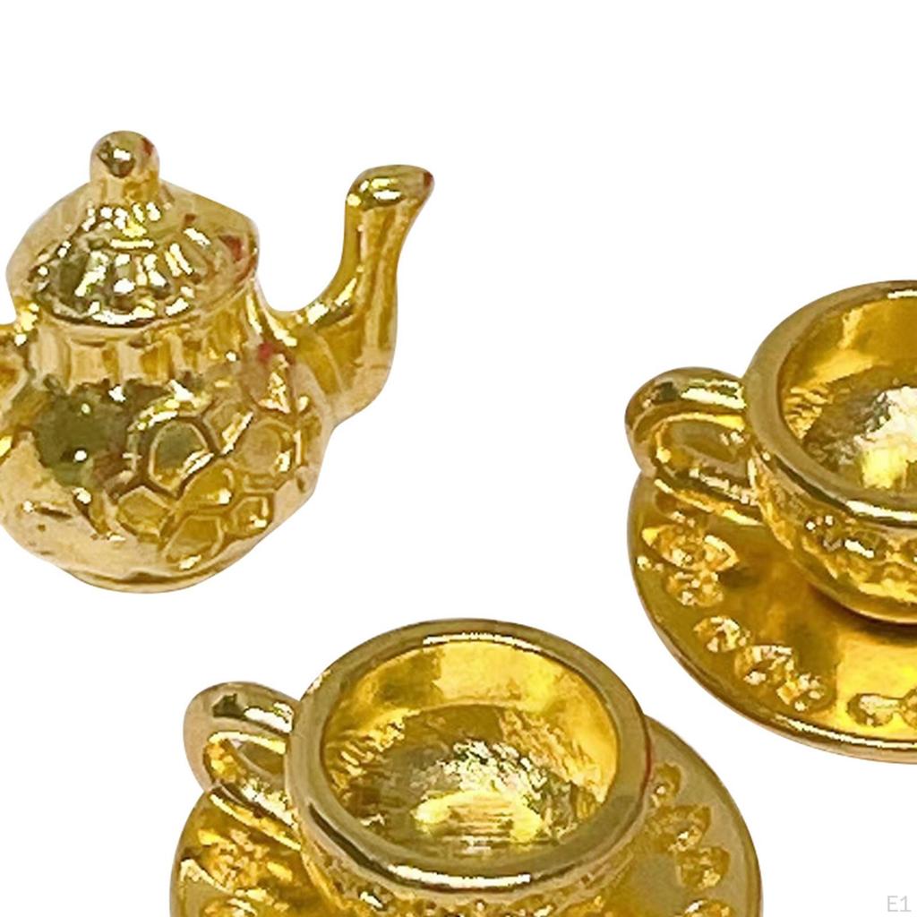 1/6 1/12 Dollhouse Mini Coffee Pot Cup Kitchen Appliance Scenes Miniature Teapot Model Simulation