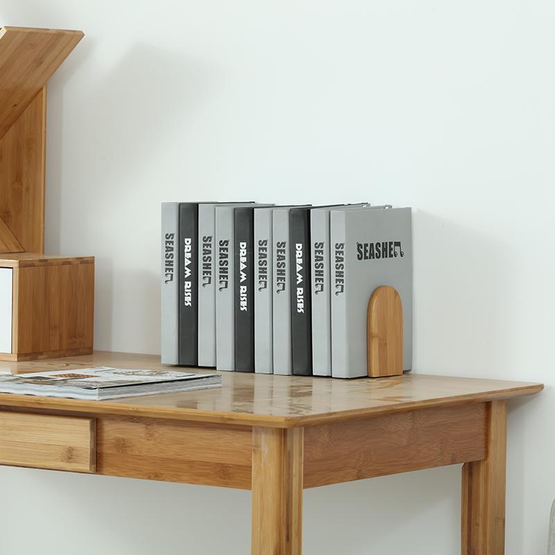 Nature Bamboo Desktop Organizer Bookends Book Ends Stand Holder Shelf Bookrack