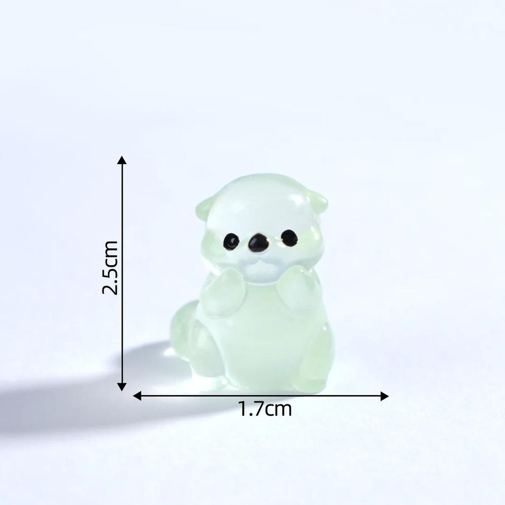 10/20/100pcs Glowing 3D Little Otter Garden Home Decoration Luminous Mini Animals Micro Landscape Moss DIY Dollhouse Ornament