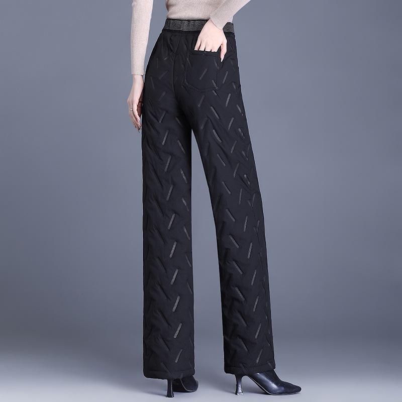 

Зимние хлопковые брюки Прямые брюки Женские стеганые хлопковые теплые утолщенные верхние брюки Длинные брюки из хлопка 3XL