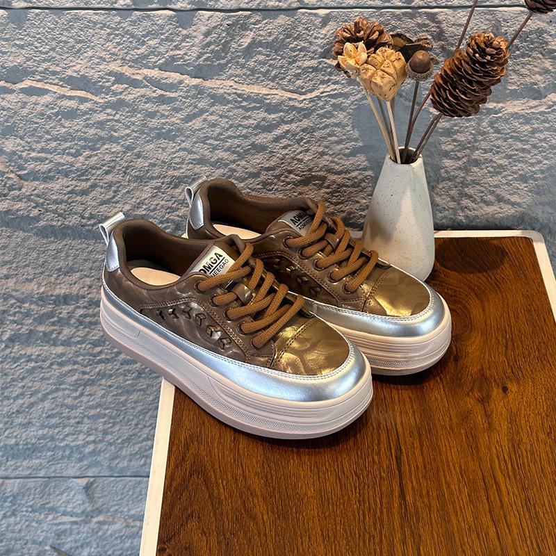 Retro little white shoes spring new platform casual fashion muffin shoes comfortable women's shoes sports board shoes single shoes