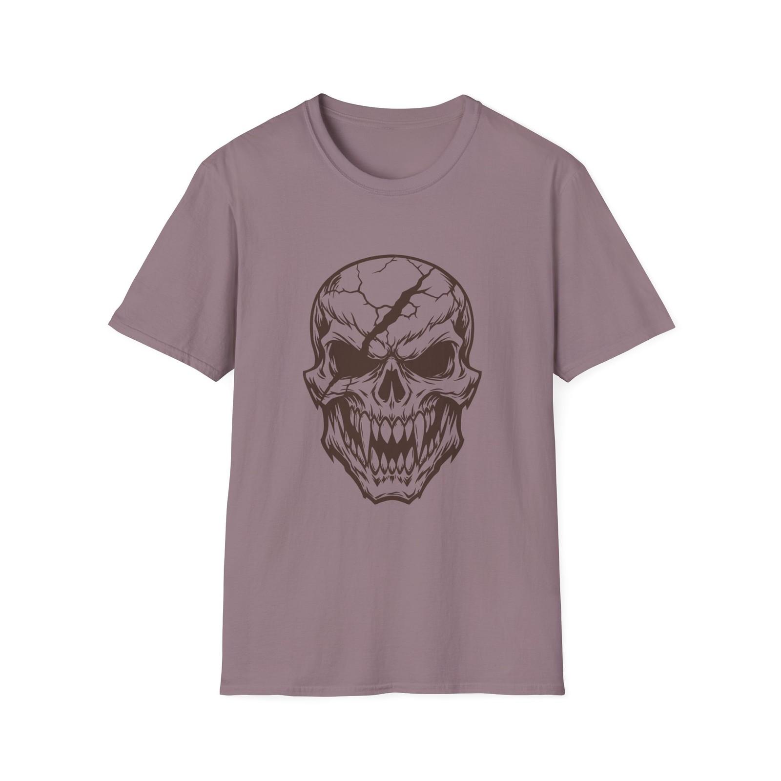 Monster Skull Horror Gothic Fang Dark Evil Undead Unisex Softstyle T-Shirt S