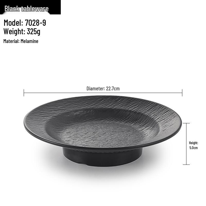 Melamine Straw Hat High-Footed Deep Plate for Pasta, Cold Dishes, and Mixed Noodles - Restaurant Tableware