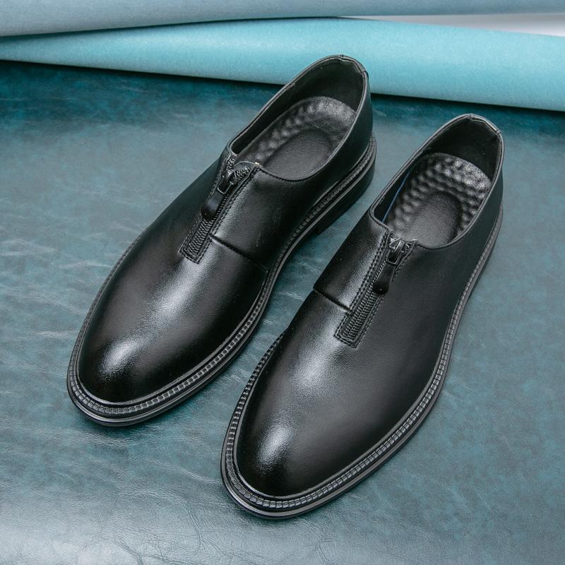 

New Fashionable Men s One Step Business Leather Shoes Evening Dress Gentleman Formal Elegant Wedding Shoes Zapatillas 44 чорний