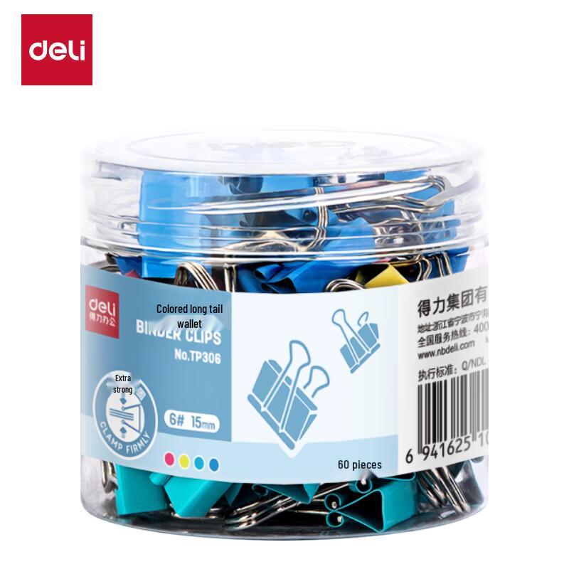 Deli 15mm Colored Metal Binder Clips