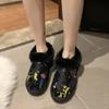 Sequins Women's Snow Boots Fur Warm Winter Shoes Women Ankle Boots Slip On Ladies Booties Round Toe Female Flats Cotton Shoes